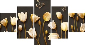 Obraz - Tulipany - abstrakcja (125x70 cm)