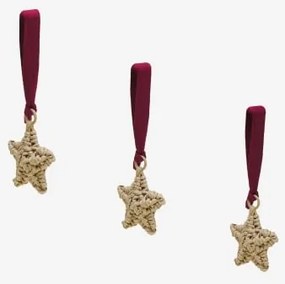 Pack 3 Ozdób Świątecznych Z Plecionego Sznurka Valien Ruby Red - Sklum