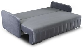 Sofa Rozkładana z Funkcją Spania LUMO Dwuosobowa Szara Nowoczesna do Salonu