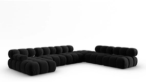 Czarna aksamitna sofa 379 cm Bellis – Micadoni Home