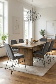 Szare welurowe tapicerowane krzesło A4-W11