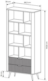 Czarny regał na książki glamour W7-H08