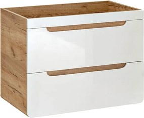 Szafka pod umywalkę  z szufladami 80 cm Biały połyskG6-R01