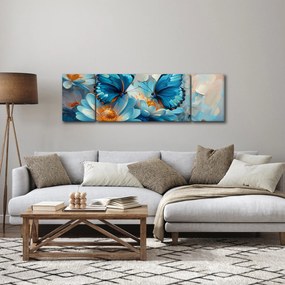Obraz - Niebieskie motyle (170x50 cm)