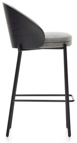 Czarno-szary hoker (wysokość siedziska 65 cm) Eamy – Kave Home