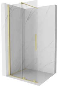 Mexen Velar ścianka prysznicowa rozsuwana Walk-in 75 x 200 cm, transparent 8 mm, złota szczotkowana - 871-075-000-03-55
