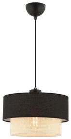 Lampa wisząca na linkę ECHO 1xE27/60W/230V czarna/kremowa