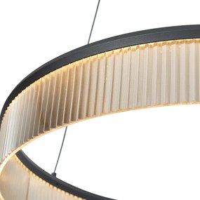 Nowoczesna lampa wisząca czarna 59 cm z LED z 3-stopniową regulacją ściemniania - Żyrandol Anello Nowoczesny Oswietlenie wewnetrzne