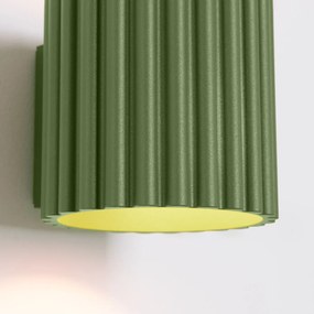 Kinkiet AURA zielony oliwkowy G9 ryflowany SOLLUX  LIGHTING