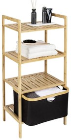 Czarno-naturalny bambusowy regał łazienkowy 44x93,5 cm Ecori – Wenko