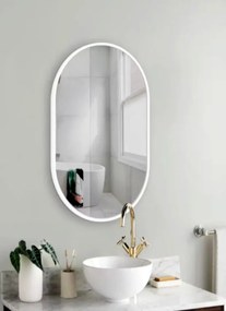 Lustro Elipsa 100x50cm białe ścienne owalne łazienkowe do salonu sypialni loftowe Industrialne minimalistyczne