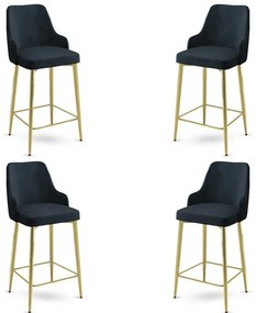 Zestaw krzeseł barowych Enox Anthracite and Gold,4 szt.