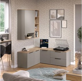 Ściana w salonie szary 80x40x50 wido