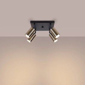 Plafon WINX 4 czarny/złoty SOLLUX  LIGHTING
