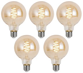 Zestaw 5 inteligentnych żarówek LED E27 z możliwością ściemniania G95 Amber 4,9 W 320 lm 2500 K Zigbee
