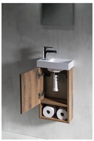 Brązowa wisząca szafka bez umywalki w dekorze sosny 30x53 cm Latus Xi – Sapho