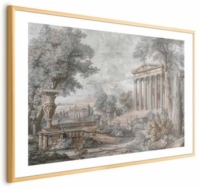 Plakat Świątynia na wzgórzu 42x29,7 cm z ramą złotą z marginesem ARTGEIST B