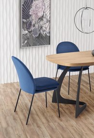 Welurowe krzesło z poduszką na siedzisku K443