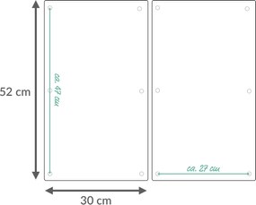 Szklane płyty ochronne MARBLE WHITE na kuchenkę – 2 sztuki, ZELLER