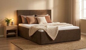 Łóżko TOWN 140x200 cm Jasny brąz Z materacem