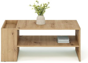 Prostokątna ława z dodatkowymi półkami dąb artisan 100/55/42 MURCIA