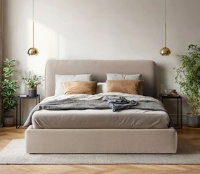 Łóżko tapicerowane z pojemnikiem i zagłówkiem 140x200 - 32 kolory F2-E65
