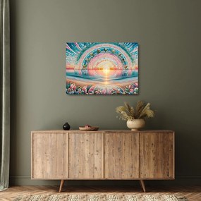 Obraz na szkle – Mozaika zachodzącego słońca (70x50 cm)