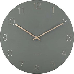 Zegar ścienny Charm Grawerowane cyfry - Dżunglowa zieleń - Ø40cm