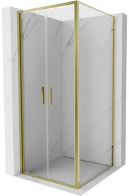 Mexen Exo kabina prysznicowa uchylna 90 x 90 cm, transparent, złota - 814-090-090-50-00