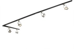 Inteligentny 1-fazowy system szynowy czarny ze stalą z 5 WiFi GU10 - Iconic Suplux