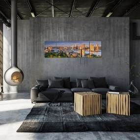 Obraz - Panorama Rotterdamu, Holandia (170x50 cm)