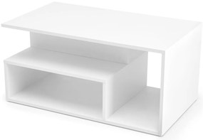 Biała prostokątna ława do salonu z półką 90/51/43 IVA