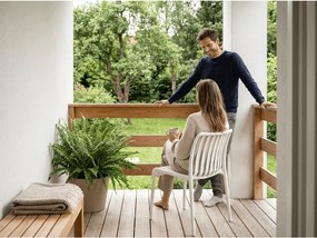 Zestaw ogrodowy TREGO ISLAND - 4 krzesła i okrągły stół ø 90 cm, biały