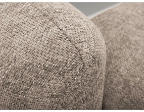 Jasnobrązowy narożnik rozkładany z tkaniny szenilowej ze schowkiem (prawostronny/z szezlongiem) Mele – Makamii