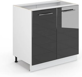 Szafka pod zlew antracyt wysoki połysk 80x51.6x82 fame-line