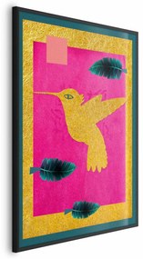 Plakat złotą koliber 60x90 cm z ramą czarną bez marginesu ARTGEIST B