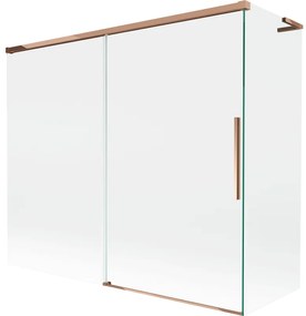 Mexen Rox L parawan nawannowy 2-skrzydłowy rozsuwany 180 + 80 x 150 cm, transparent, różowe złoto - 8C9L-180-080-60-00