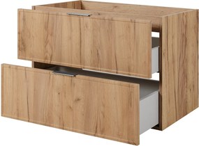 Szafka łazienkowa, Dąb Craft, uchwyt srebrny, 46 x 80 x 57 cm