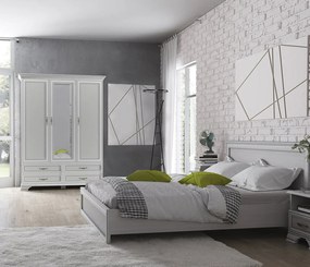 Klasyczne łóżko ze stelażem 160x200 fineline crema H6-D98