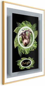 Plakat Leniwiec 40x60 cm z ramą złotą z marginesem ARTGEIST B