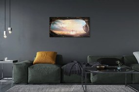 Zdjęcie na płótnie Jaskinia z Krzyżami i Ptakami