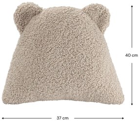 Jasnobrązowa poduszka na sofę dziecięcą z materiału bouclé Bear – Wigiwama