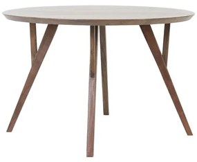 Brązowy okrągły stół z blatem z drewna akacjowego ø 140 cm Quenza – Light &amp; Living