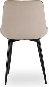 Zestaw Stół Okrągły Rozkładany HARRY 102-142 cm Dąb Artisan/Czarny i 4 Krzesła Tapicerowane CHRIS Beżowe Nowoczesne