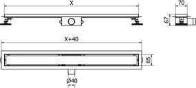 Mexen Flat M13 odpływ liniowy 2w1 110 cm, czarny - 1710110