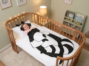 PrzytulneMieszkanie.pl PrzytulneMieszkanie.pl Bawełniana pościel do łóżeczka RACCOON czarno-biała Rozmiar pościeli: 40 x 60 cm | 100 x 135 cm