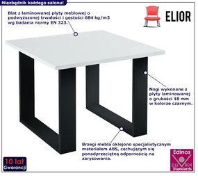 Minimalistyczny stolik kawowy biały - Toshi 3X