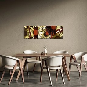 Obraz kwiatów (z zegarem) (90x30 cm)