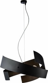 Lampa wisząca Elisa z ciętego laserowo żelaza lakierowanego na czarno z regulowanym kablem stalowym 3 światła 128 Ø57 BL226-3-NR