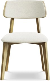 Kremowe krzesło z litego drewna Niu – Makamii